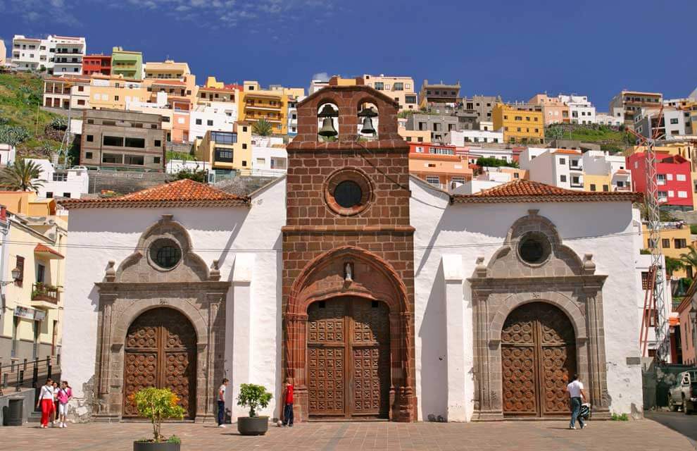 Church Of Our Lady Of The Assumption And The City In La Gomera