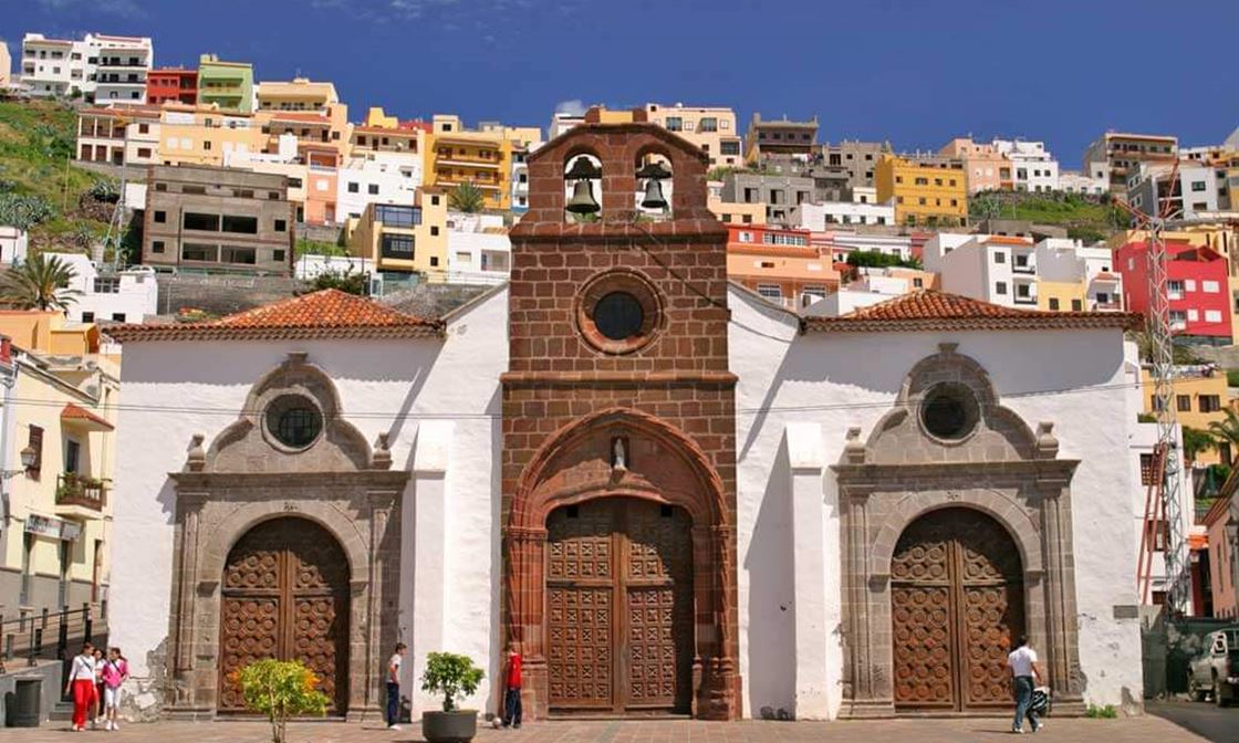 Church Of Our Lady Of The Assumption And The City In La Gomera